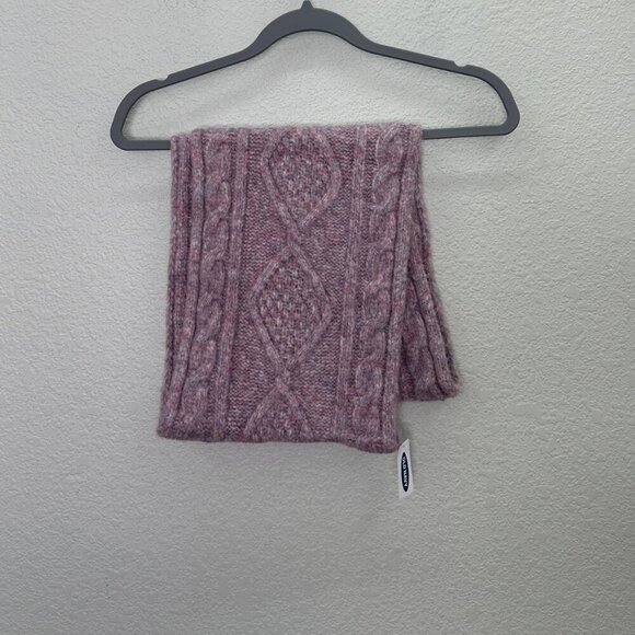 Old Navy Soft Brushed Cable Knit Pink Marl Infinity Scarf Womens Onesize NEW - Picture 1 of 3